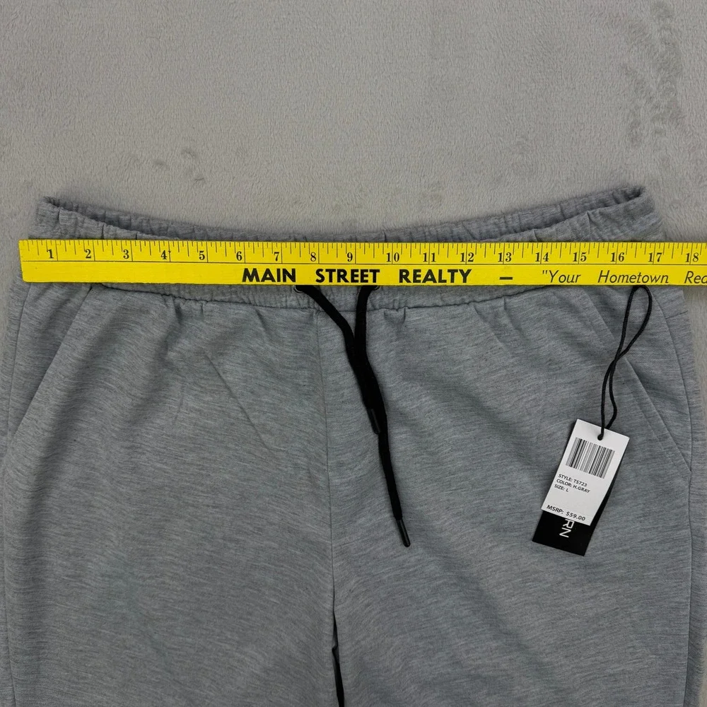 True Born Shorts Mens Large Gray Drawstring Athletic Knit Lounge Pockets